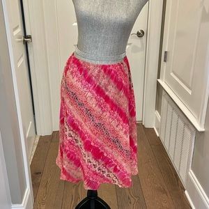 🌸 🌸SALE!4 for $20!  🌸Karin Stevens Pink&Gold Sparkly Midi Floral Skirt Sz 8P